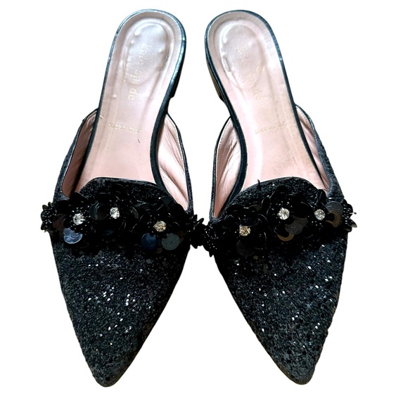 Kate Spade Elegant Black Sequin Women's Mules - Picture 1 of 5